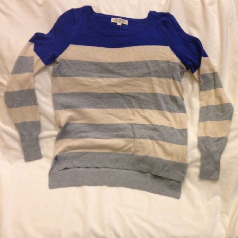 NWT⛱️Pink Rose - Boutique Striped Knit Sweater - L